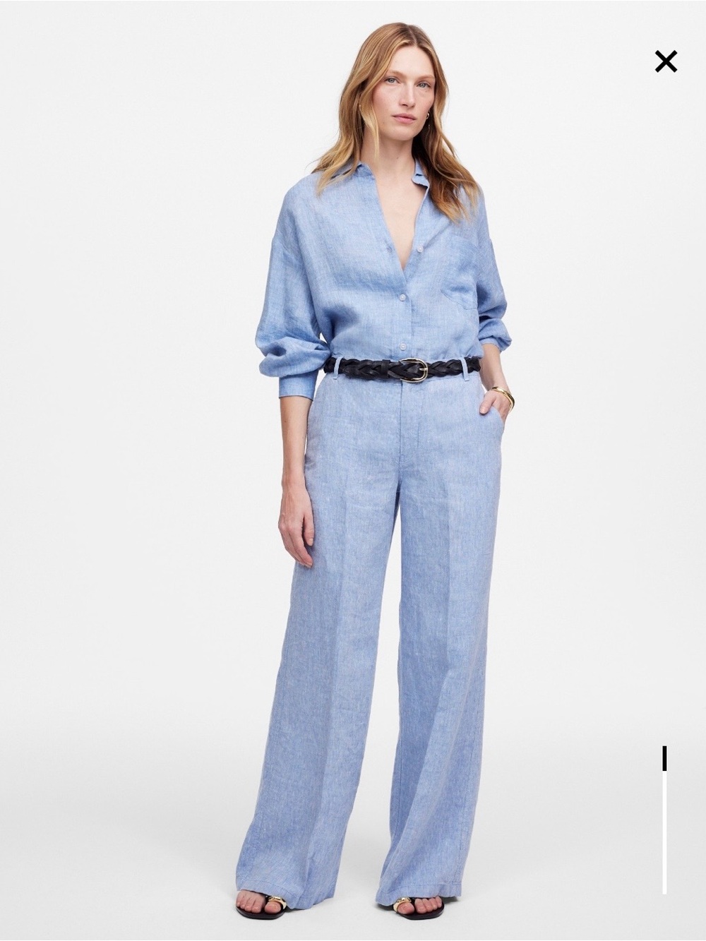 Madewell The Zoe Relaxed Wide Pant 
100% Linen NWT